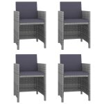 Vidaxl salon de jardin encastrable 5 pcs et coussins rotin gris