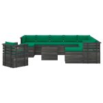 Vidaxl salon de jardin palette 12 pcs avec coussins bois de pin massif Vidaxl salon de jardin palette 12 pcs avec coussins bois de pin massif