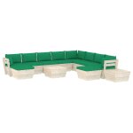 Vidaxl salon de jardin palette 12 pcs avec coussins Épicéa imprégné Vidaxl salon de jardin palette 12 pcs avec coussins Épicéa imprégné