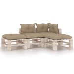 Vidaxl salon de jardin palette 4 pcs avec coussins bois de pin