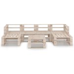Vidaxl salon de jardin palette 7 pcs bois de pin