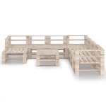 Vidaxl salon de jardin palette 9 pcs bois de pin