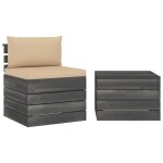 Vidaxl salon palette de jardin 2 pcs avec coussins bois de pin massif