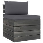 Vidaxl salon palette de jardin 2 pcs avec coussins bois de pin massif