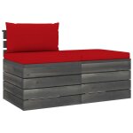 Vidaxl salon palette de jardin 2 pcs avec coussins bois de pin massif