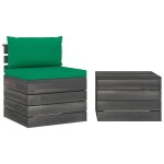 Vidaxl salon palette de jardin 2 pcs avec coussins bois de pin massif