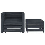Vidaxl salon palette de jardin 2 pcs gris bois Vidaxl salon palette de jardin 2 pcs gris bois