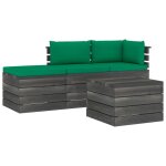 Vidaxl salon palette de jardin 4 pcs avec coussins bois de pin massif