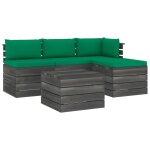 Vidaxl salon palette de jardin 5 pcs avec coussins bois de pin massif