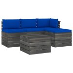 Vidaxl salon palette de jardin 5 pcs avec coussins bois de pin massif