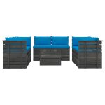 Vidaxl salon palette de jardin 9 pcs avec coussins bois de pin massif