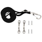 Vidaxl sangles de toit bimini 2 pcs tissu et acier inoxydable