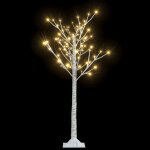 Vidaxl sapin de nol 120 led blanc chaud saule 1, 2 m int / ext