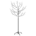 Vidaxl sapin de nol 120 led blanc froid cerisier en fleurs 150 cm