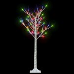 Vidaxl sapin de no�l 120 led color�es saule 1, 2 m int / ext
