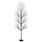 Vidaxl sapin de no�l 1200 led blanc froid cerisier en fleurs 400 cm