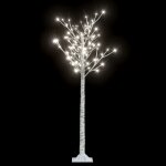 Vidaxl sapin de nol 140 led blanc froid saule 1, 5 m int / ext