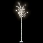 Vidaxl sapin de nol 200 led blanc froid saule 2, 2 m int / ext