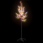 Vidaxl sapin de nol 220 led colores cerisier en fleurs 220 cm
