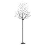 Vidaxl sapin de no�l 600 led blanc froid cerisier en fleurs 300 cm