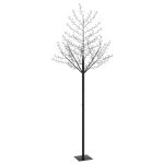 Vidaxl sapin de no�l 600 led bleues cerisier en fleurs 300 cm