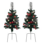 Vidaxl sapins de nol artificiels d'alle 2 pcs 76 cm pvc