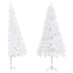 Vidaxl sapin de nol artificiel d'angle blanc 180 cm pvc