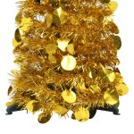 Vidaxl sapin de nol artificiel escamotable dor 180 cm pet