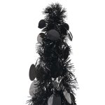Vidaxl sapin de nol artificiel escamotable noir 180 cm pet
