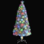 Vidaxl sapin de noël artificiel avec led blanc 150 cm fibre optique Vidaxl sapin de noël artificiel avec led blanc 150 cm fibre optique