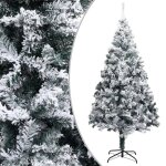 Vidaxl sapin de nol artificiel led et flocons de neige vert 400 cm