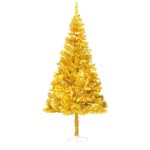 Vidaxl sapin de nol artificiel avec led et support dor 240 cm pet