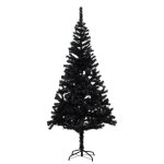 Vidaxl sapin de nol artificiel avec led et support noir 210 cm pvc