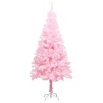 Vidaxl sapin de nol artificiel avec led et support rose 150 cm pvc