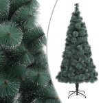 Vidaxl sapin de nol artificiel avec led et support vert 210 cm pet