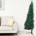 Vidaxl sapin de nol artificiel moiti led et support vert 180 cm pvc