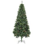 Vidaxl sapin de nol artificiel avec pommes de pin vert 210 cm