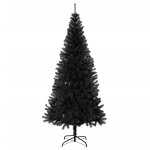 Vidaxl sapin de nol artificiel avec support noir 180 cm pvc