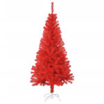 Vidaxl sapin de nol artificiel avec support rouge 150 cm pvc