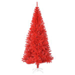 Vidaxl sapin de nol artificiel avec support rouge 240 cm pvc