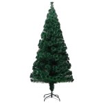 Vidaxl sapin de noël artificiel avec support vert 210 cm fibre optique Vidaxl sapin de noël artificiel avec support vert 210 cm fibre optique