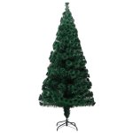 Vidaxl sapin de noël artificiel avec support vert 240 cm fibre optique Vidaxl sapin de noël artificiel avec support vert 240 cm fibre optique