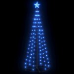 Vidaxl sapin de no�l c�ne 100 led bleu d�coration 70x180 cm