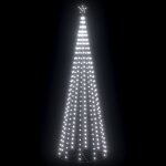Vidaxl sapin de no�l c�ne 330 led blanc froid d�coration 100x300 cm