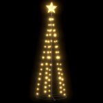 Vidaxl sapin de nol en cne blanc chaud 84 led dcoration 50x150 cm