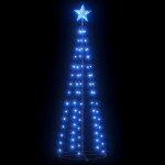 Vidaxl sapin de no�l en c�ne bleu 84 led d�coration 50x150 cm