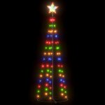 Vidaxl sapin de no�l en c�ne color� 84 led d�coration 50x150 cm