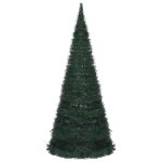 Vidaxl sapin de nol escamotable avec guirlandes et led vert 210 cm