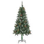 Vidaxl sapin de nol avec pommes de pin et paillettes blanches 150 cm