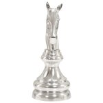 Vidaxl sculpture de pice cavalier aluminium solide 54 cm argent